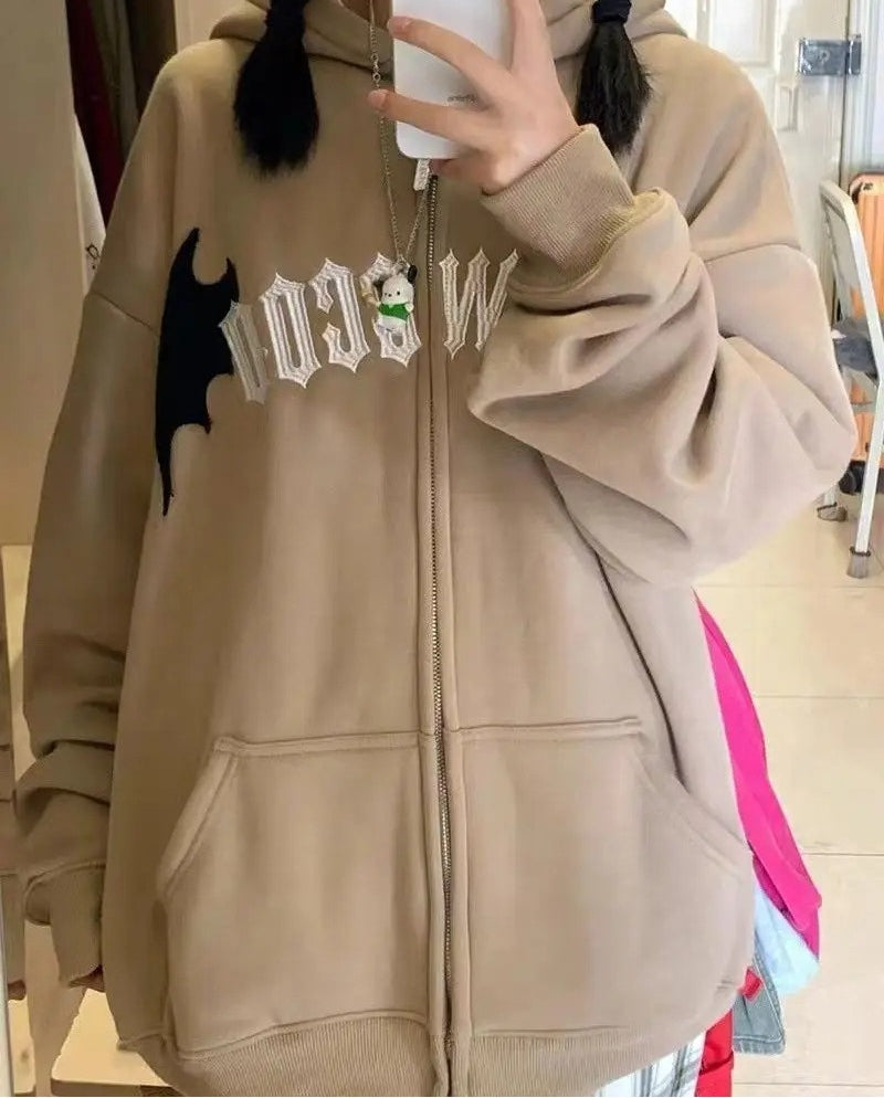 Little Devil Print Hooded Coat