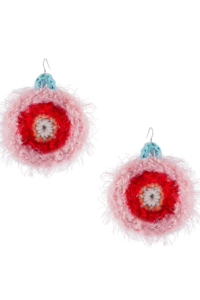 Macaron Plush Round Earrings