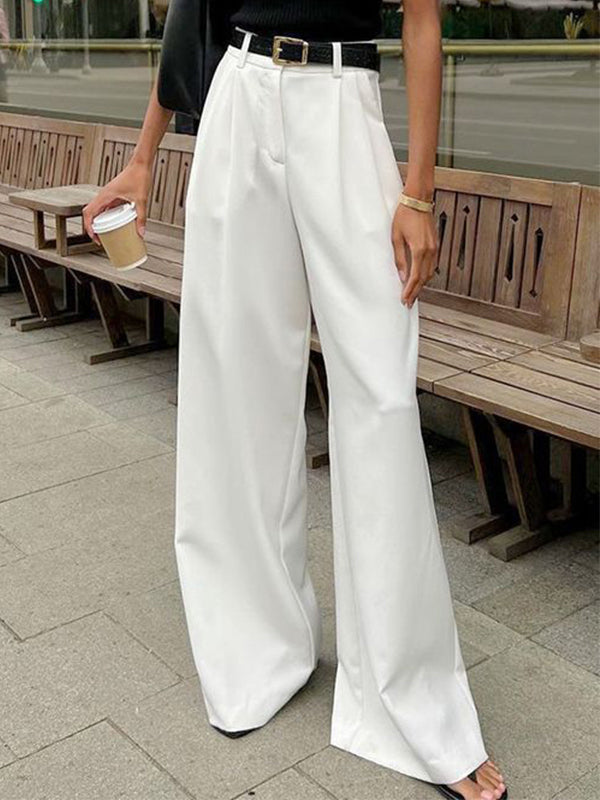 White High Rise Tailored Pants