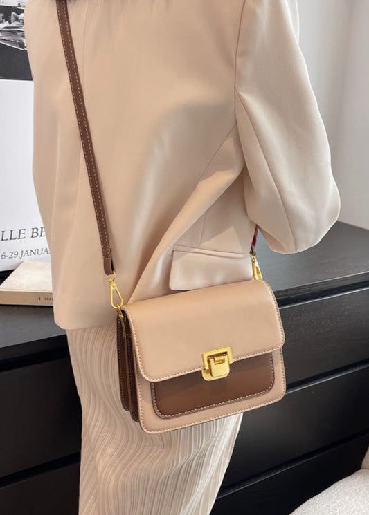 Alviera - Two-Tone StructuRed Crossbody Bag with Gold Clasp