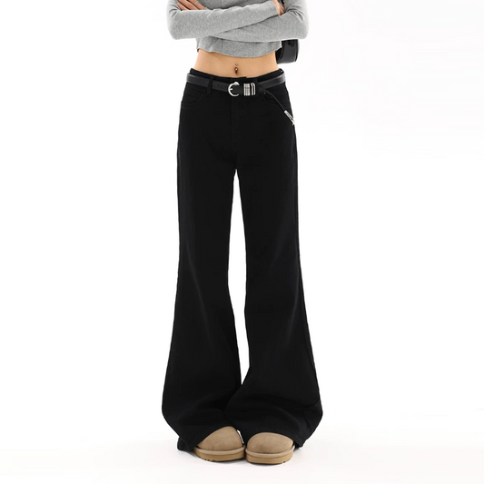 Pocket solid button zip-up straight leg | Baggy Low Rise Jeans | Festival Outfits Women
