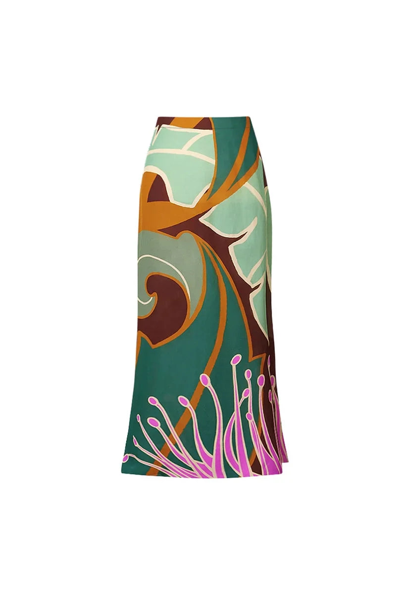 Conjunto de traje de baño floral con espalda descubierta y cruzado estilo halter