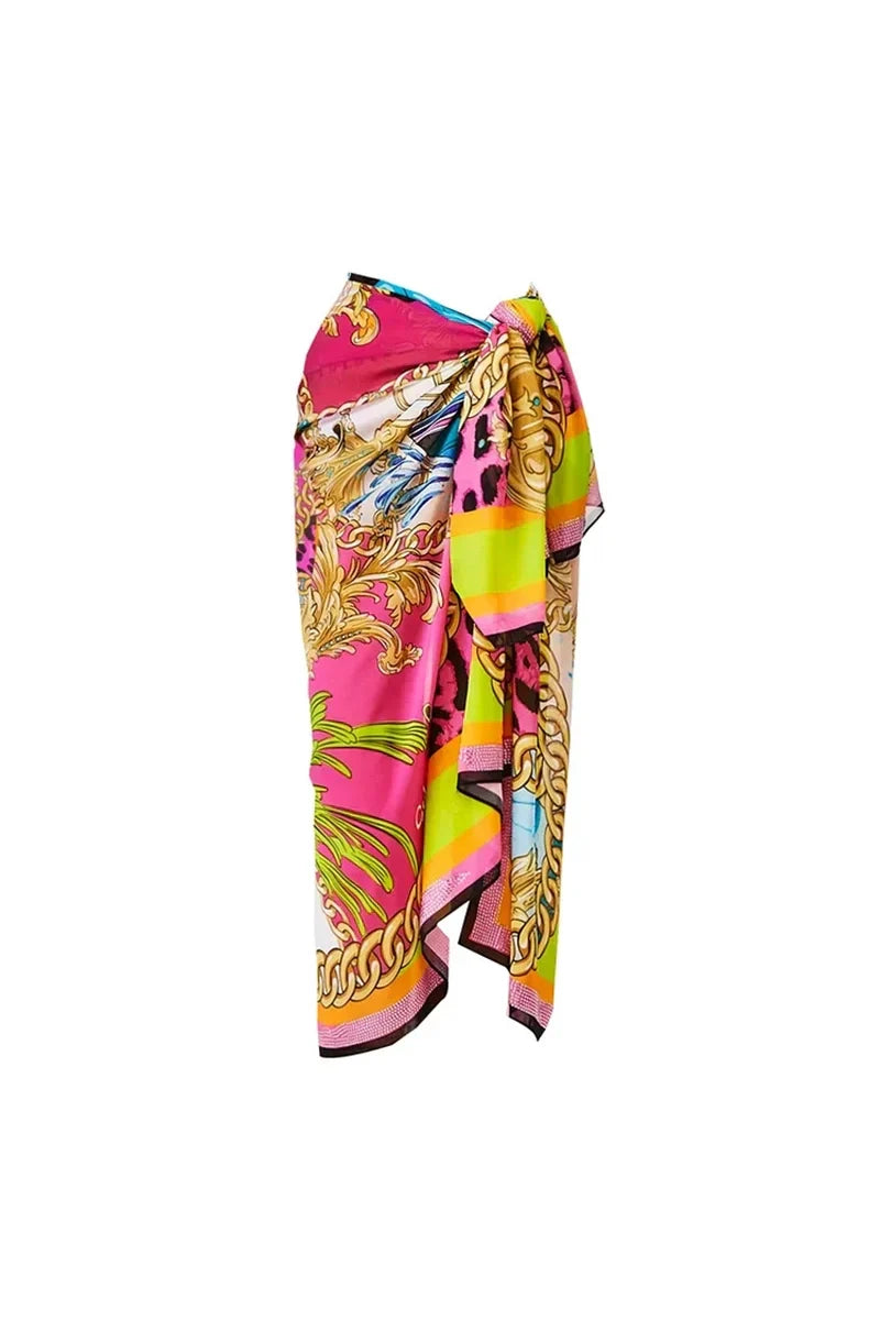 Traje de baño de una pieza con estampado de dibujos animados en bloques de color