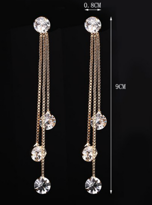 Tassel Rhinestone Earrings with Unique Personality