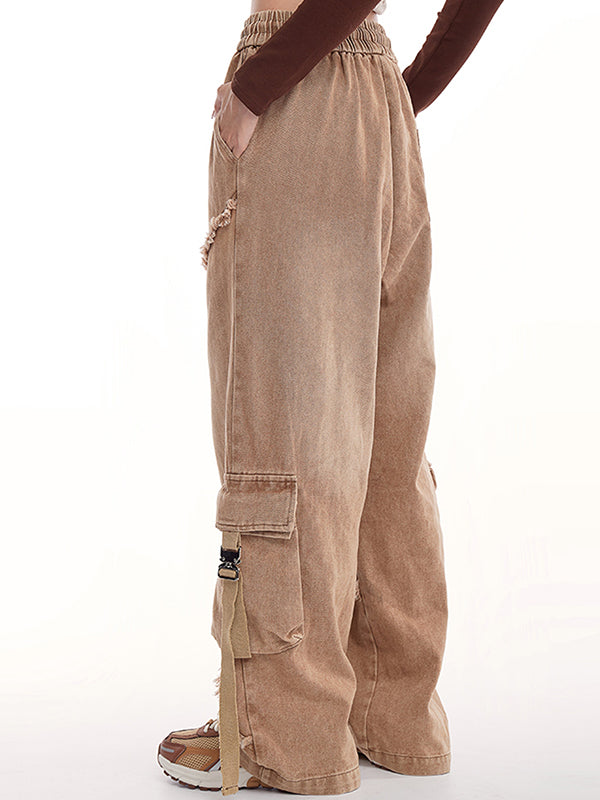 American high street flanging Cargo Jeans