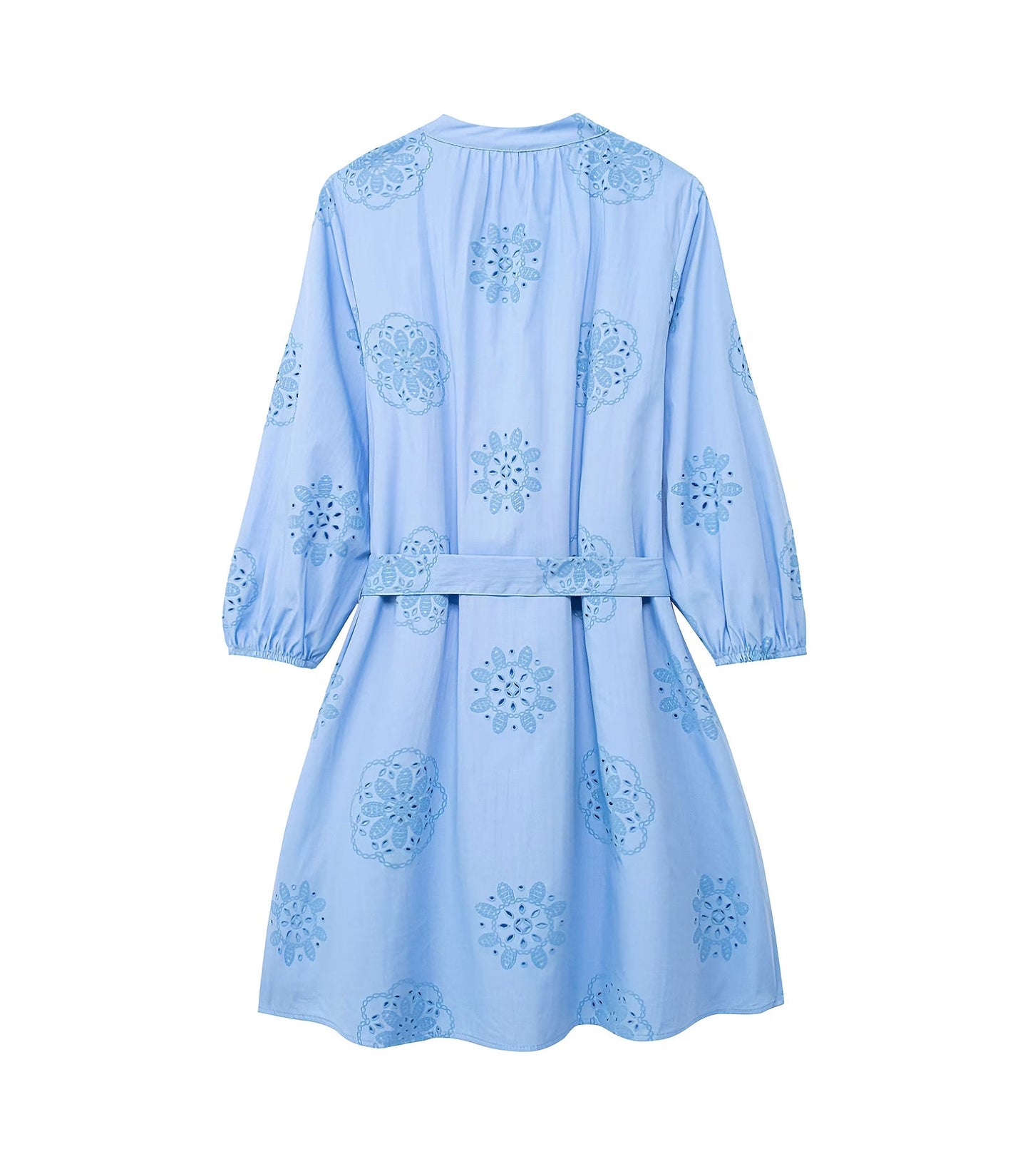 Spring Women Clothing Casual Adhesive Embroidery Decorative Poplin Dress