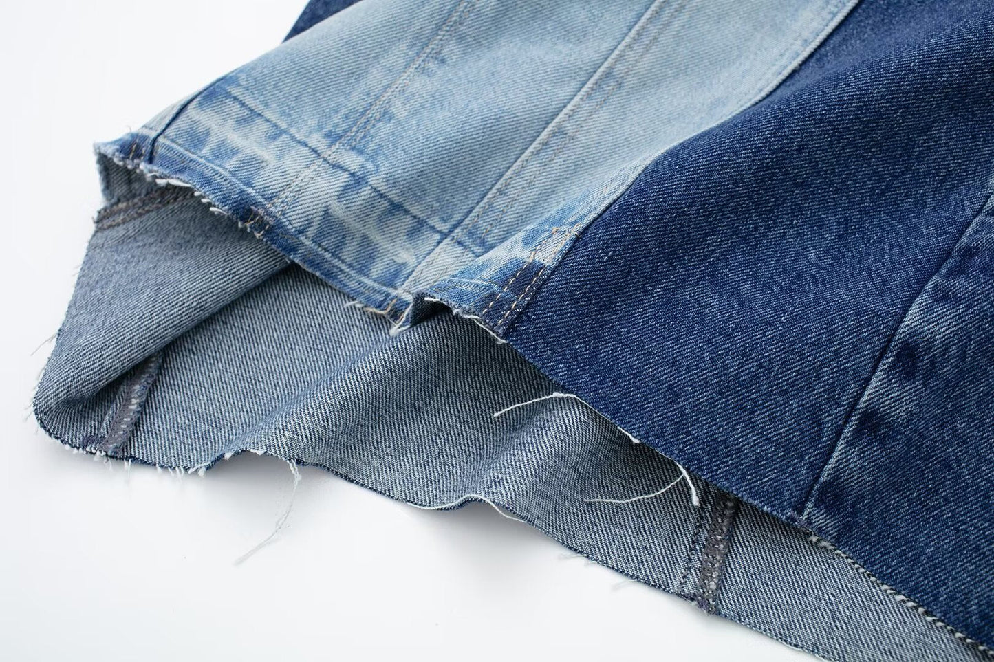 Street Sexy Casual Patchwork Denim Dress Contrast Color Vest Dress