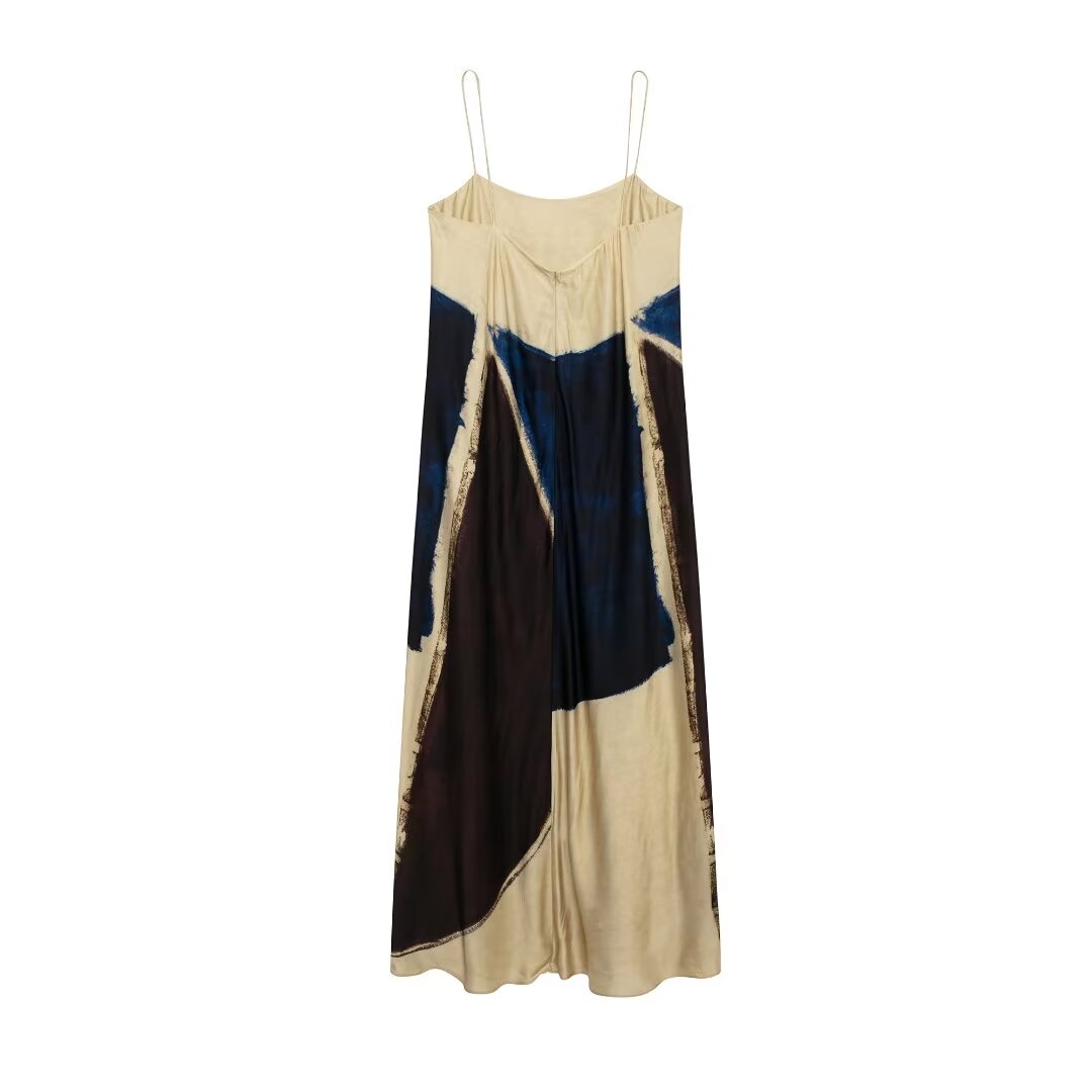 Retro Printing Slip Dress