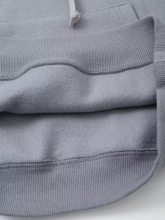 Fall Women Clothing Stylish Simple Hooded Washed Sweatshirt