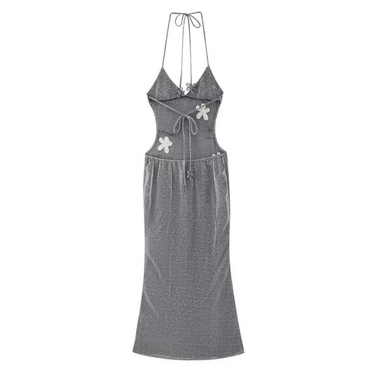 Women Clothing Graceful Fashionable Deep V Plunge Strap Slim Fit Backless Micro Transparent Evening Dress