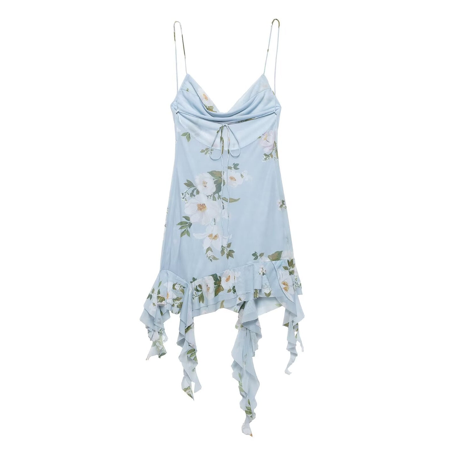 Women Clothing Printing Silk Net Short Dress