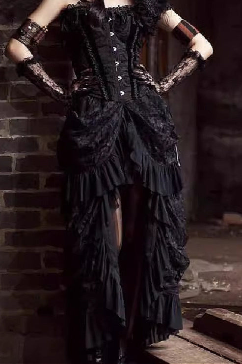 Gothic Banquet Lace Midi Dress