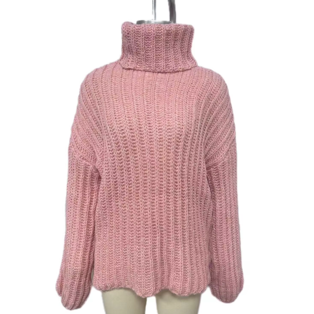 Jersey de cuello alto suave para mujer con estampado calado | Ideal para otoño/invierno