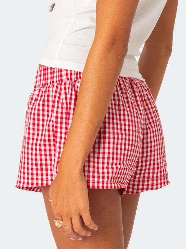 Solid color striped print Shorts