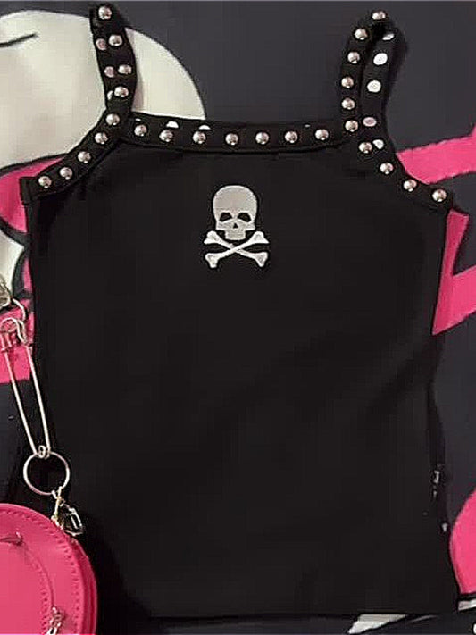 Dark Punk Rivet Print Cami