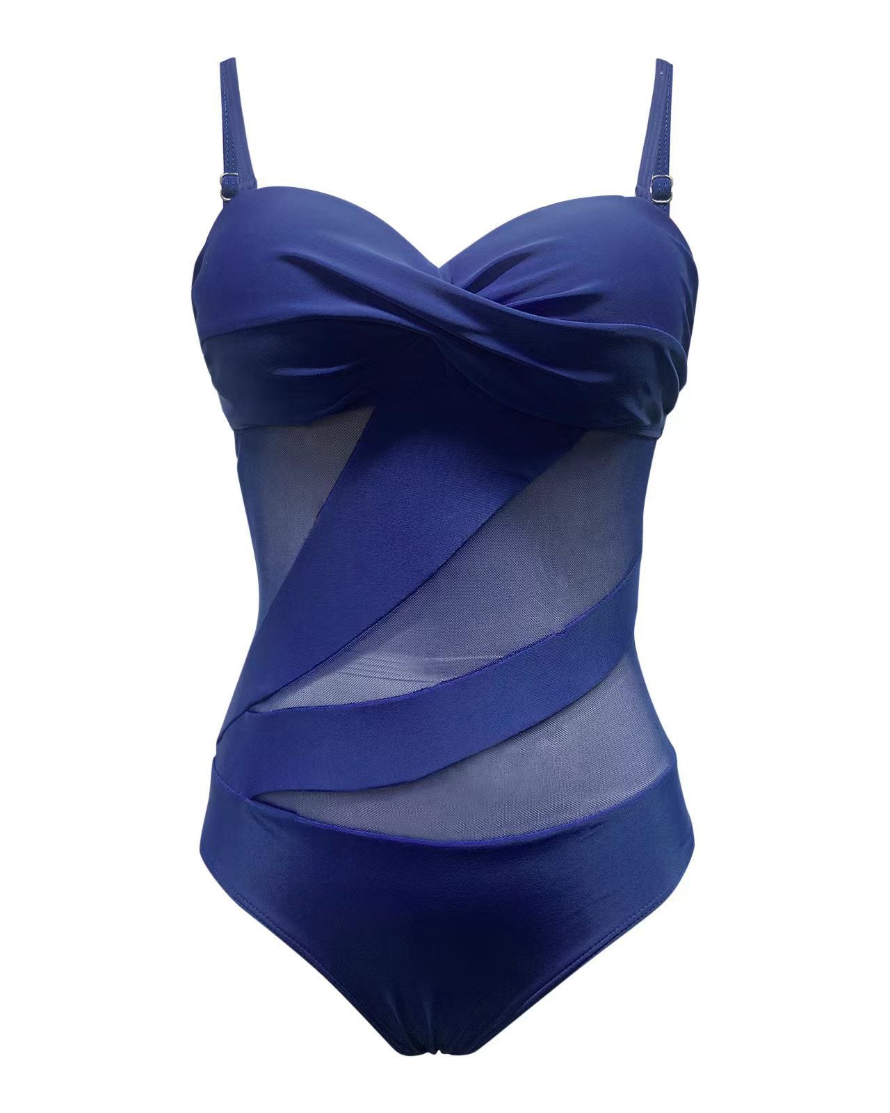 Mesh Stitching Hollow One-Piece Bikini Swimsuit