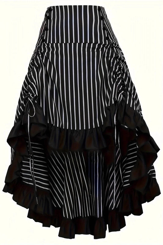 Asymmetric Gothic Ruffled Skirt