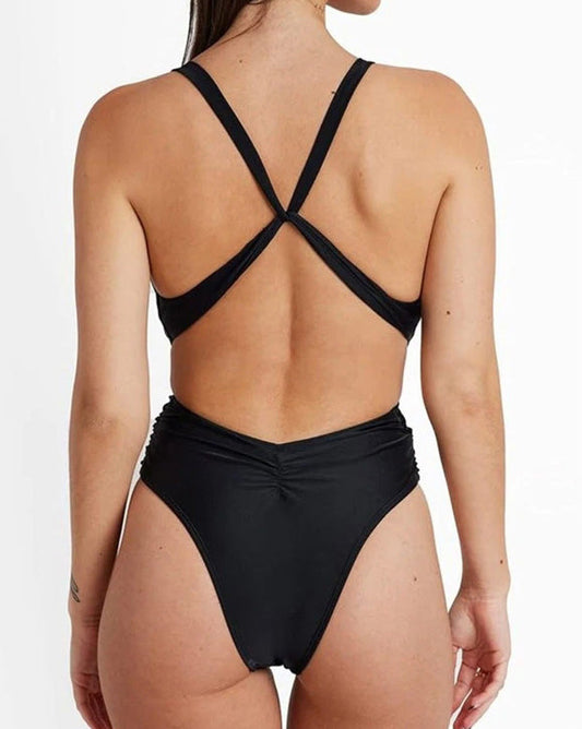 Tight Cross Back One-Piece Swimsuit