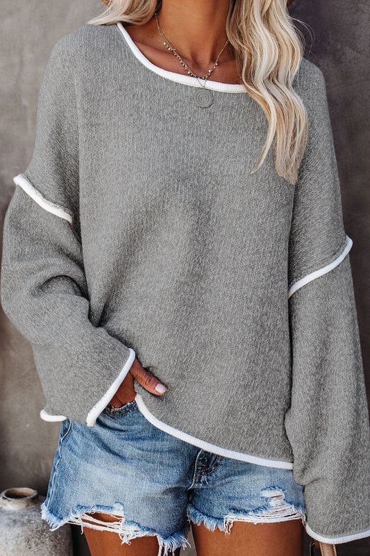 Suéteres de cuello redondo con parches lisos de moda urbana (3 colores)