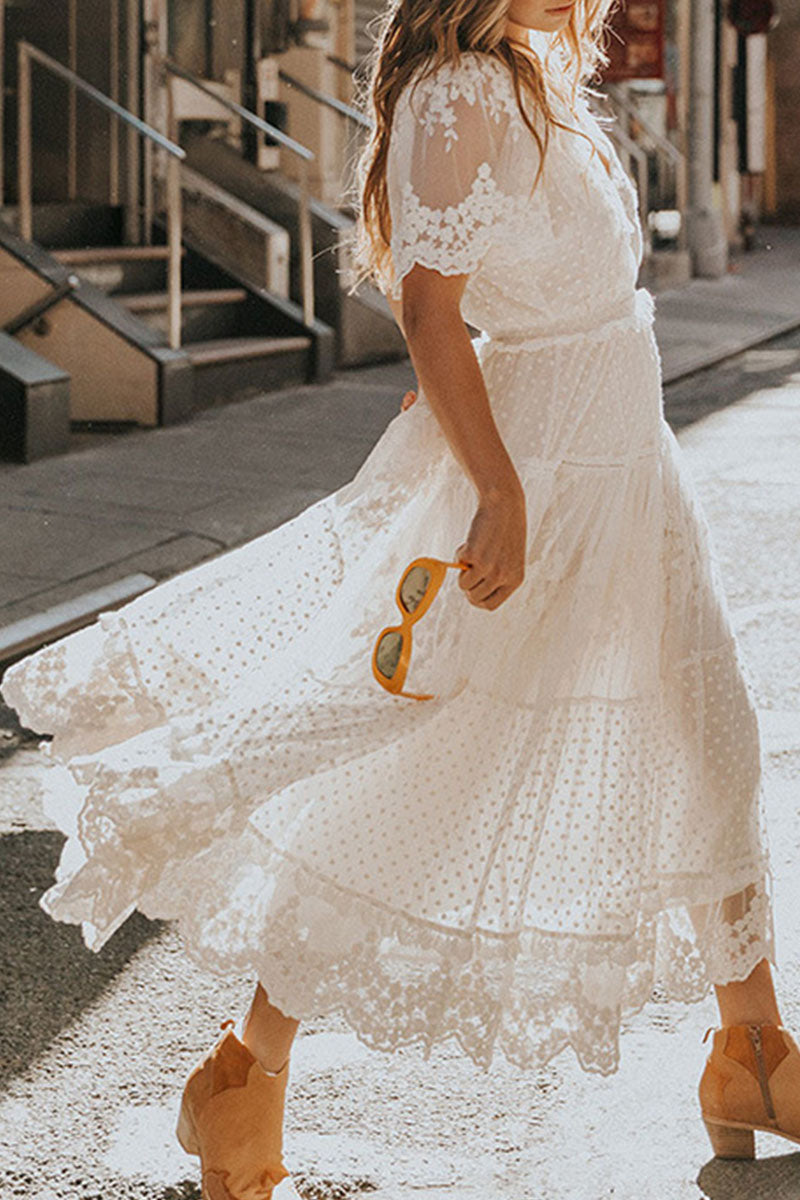 Vestidos de princesa con cuello en V y patchwork lisos y sexys de moda