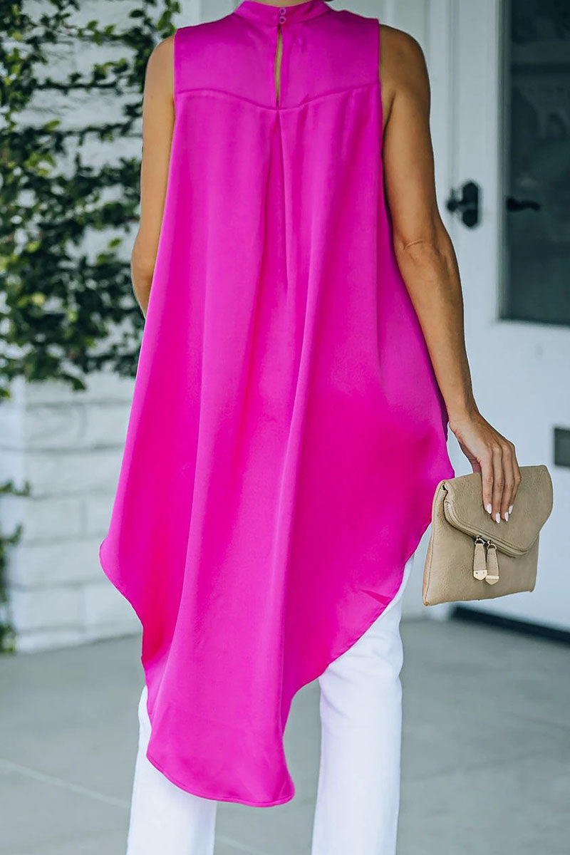 Tops de cuello redondo con parches sólidos de moda urbana