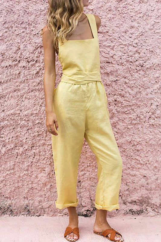 Monos holgados con cuello halter, espalda descubierta y estampados de moda urbana