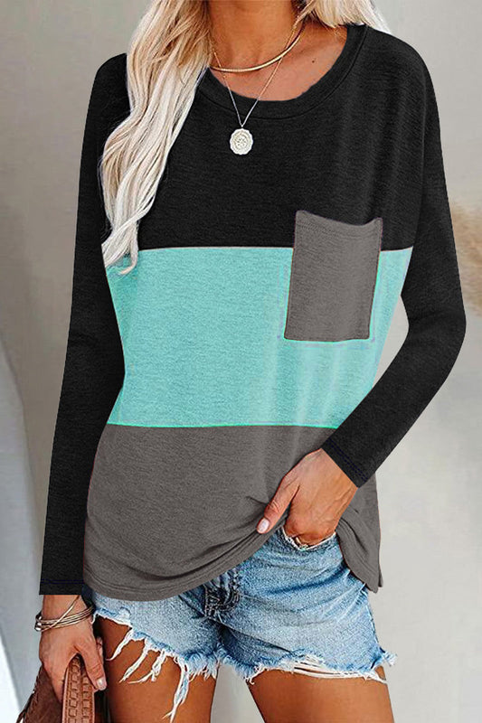 Camisetas informales lisas con cuello redondo y abertura en la parte superior (6 colores)