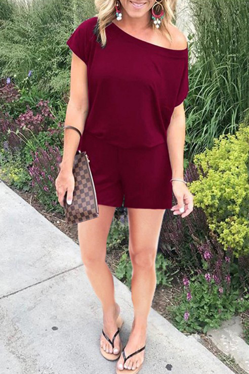 Mono informal liso con parches de un solo hombro y corte recto (4 colores)