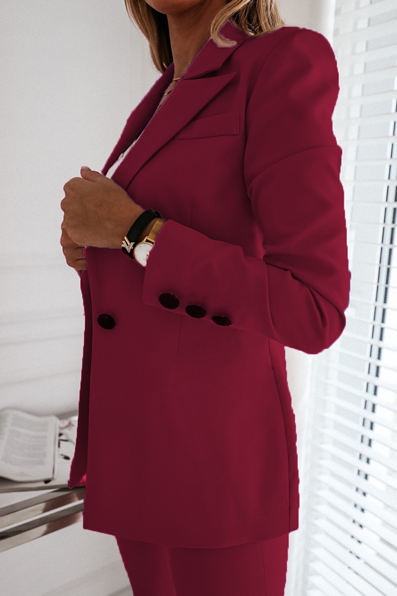 Elegante prenda exterior con botones lisos y cuello vuelto (10 colores)