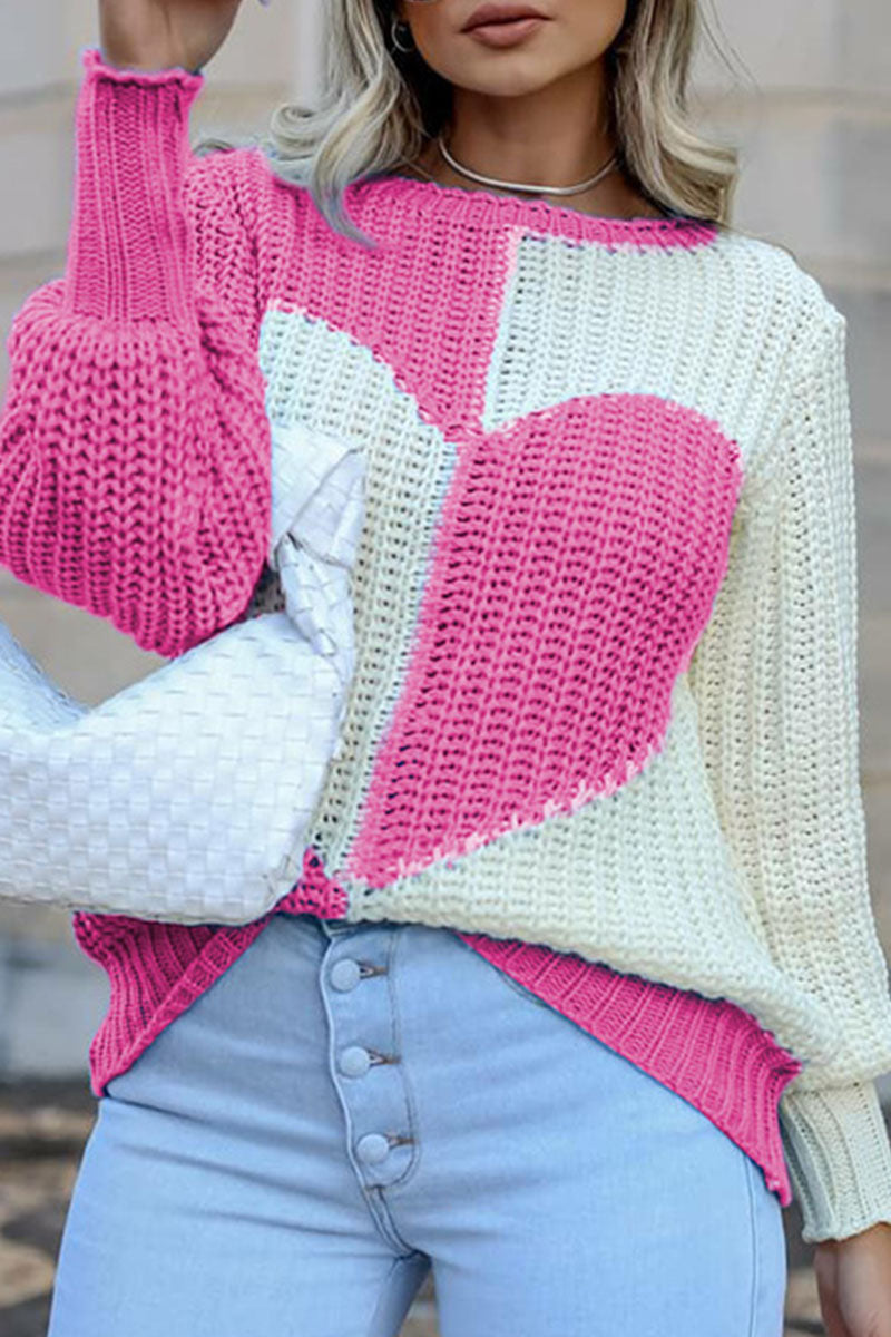 Tops casuales de moda con cuello redondo y patchwork