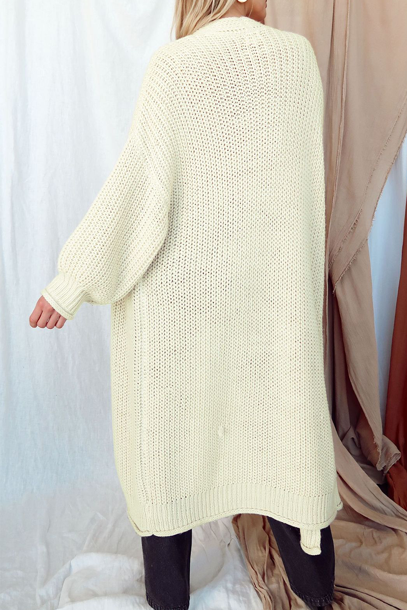 Suéter casual con cuello en V y parches sólidos