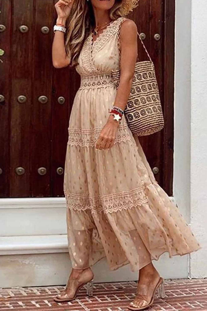 Vestidos de moda con cuello en V y falda pastel de patchwork liso (5 colores)