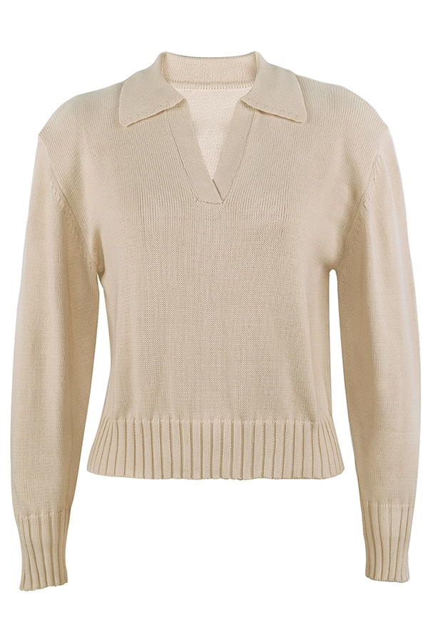 Suéteres casuales de cuello vuelto con parches sólidos (4 colores)