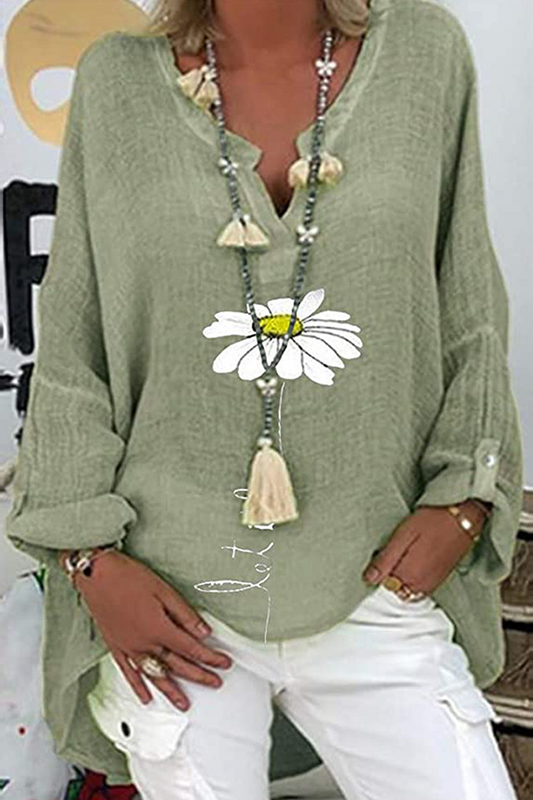 Tops casuales con cuello en V y patchwork floral (4 colores)