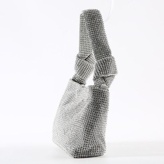 Bolsos de moda con parches de diamantes de imitación sólidos