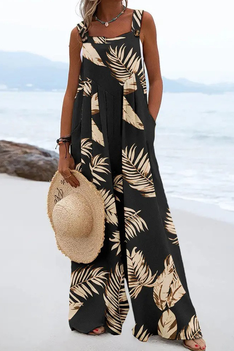 Monos rectos con cuello cuadrado y estampado casual de patchwork (4 colores)