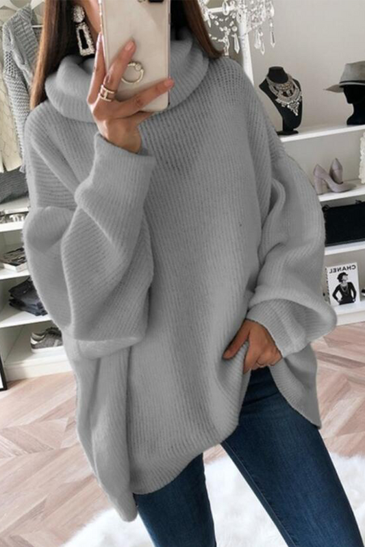 Suéteres de cuello alto con parches lisos de moda (5 colores)