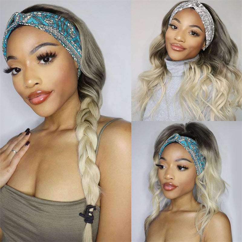 Fashion Casual Gradual Change Patchwork Wigs (Without Headscarf)