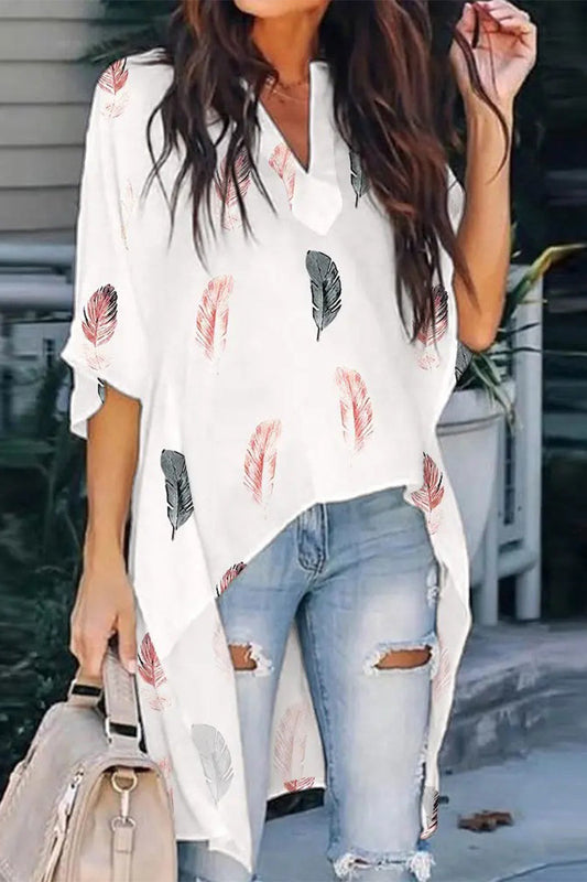 Tops con cuello en V y estampados de moda sencilla (5 colores)