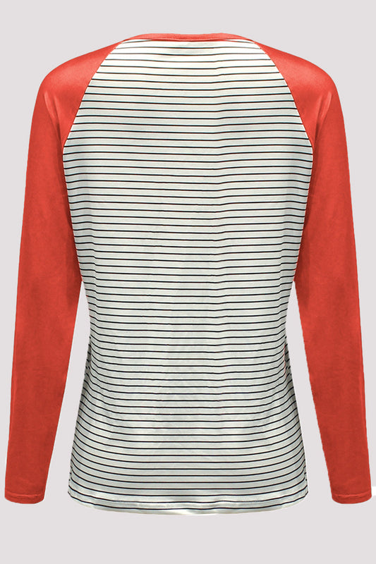 Casual Patchwork O Neck Tops