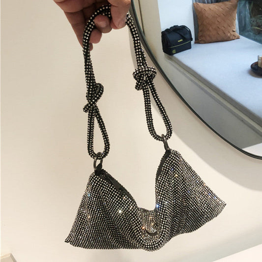 Bolsos de patchwork con diamantes de imitación para fiestas diarias