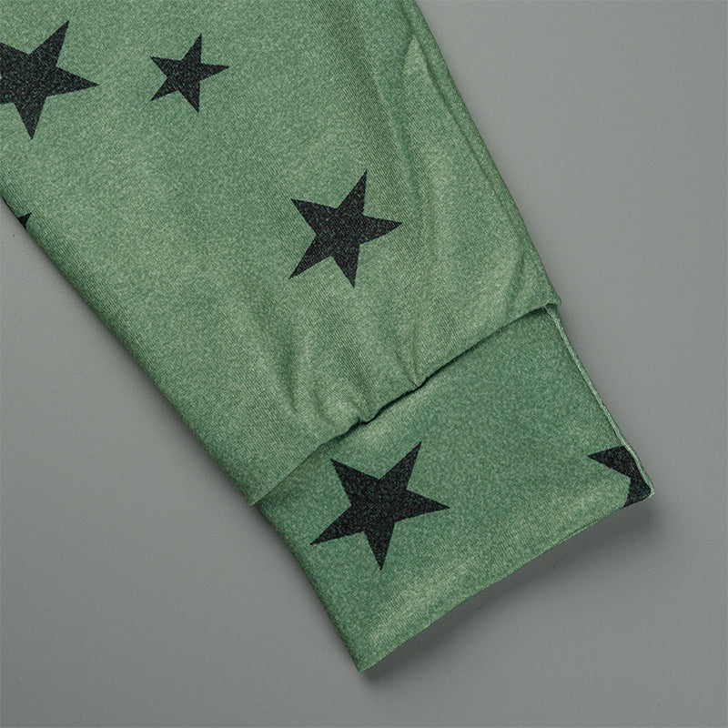 Tops casuales con cuello y cremallera de patchwork de estrellas (8 colores)