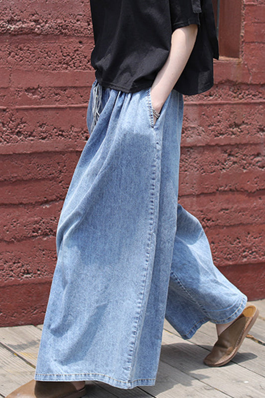 Street College Solid Frenulum High Waist Boot Cut Denim Jeans