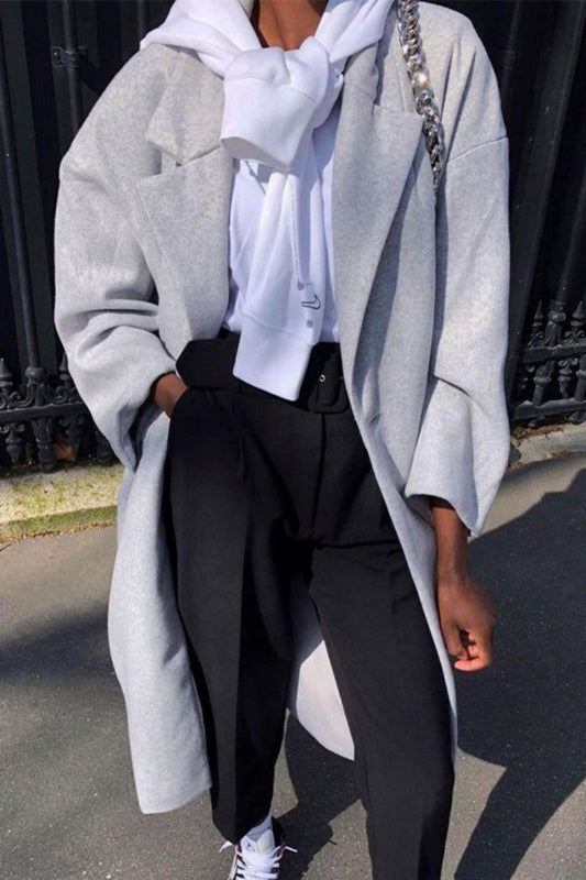 Cárdigan informal de patchwork liso con cuello vuelto