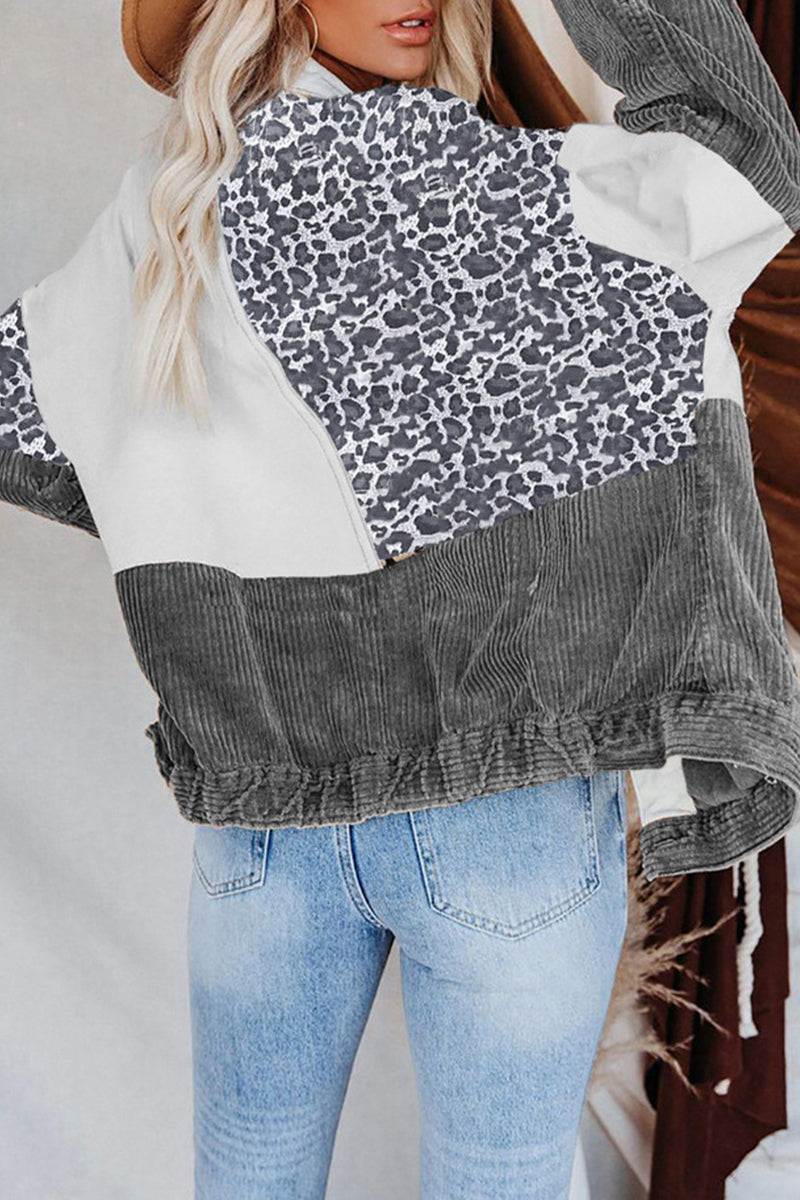 Prenda de abrigo informal con cuello vuelto, borlas, hebilla y estampado de camuflaje (4 colores)