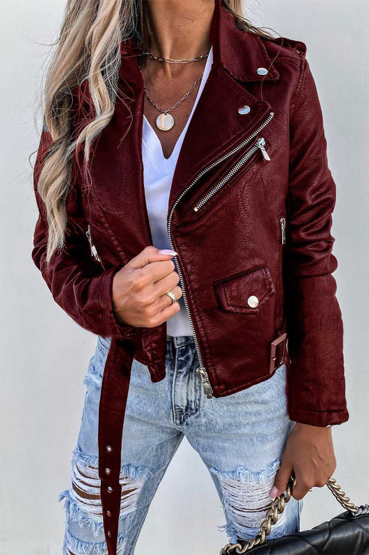 Prendas de abrigo con cuello vuelto, cremallera y color liso de calle