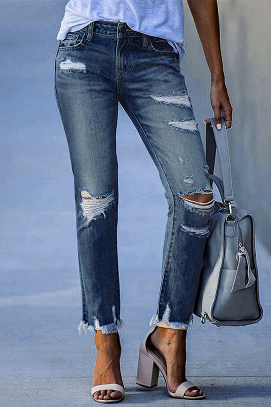 Vaqueros ajustados de cintura alta con parches lisos de estilo urbano (3 colores)