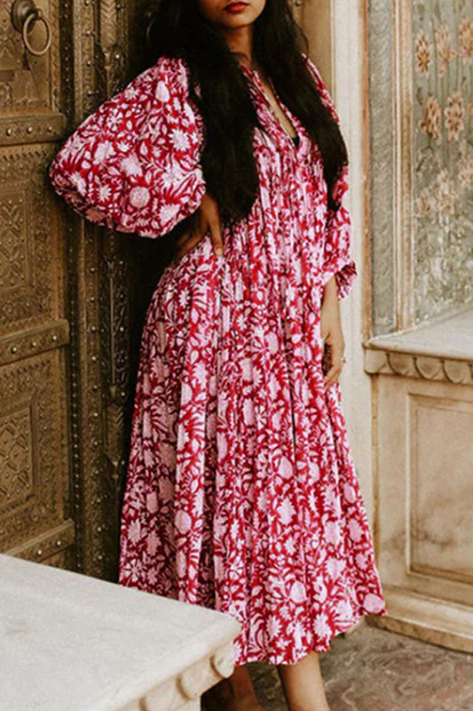 Vestido playero de cuello asimétrico con diseño de patchwork floral para vacaciones universitarias (6 colores)