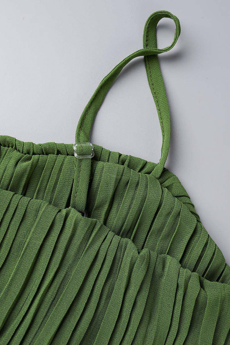 Mono informal sencillo, holgado, sin tirantes y con pliegues lisos (3 colores)