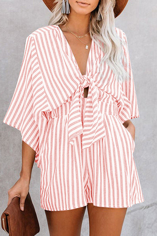 Mono holgado informal sencillo con diseño de patchwork geométrico y escote en V (4 colores)